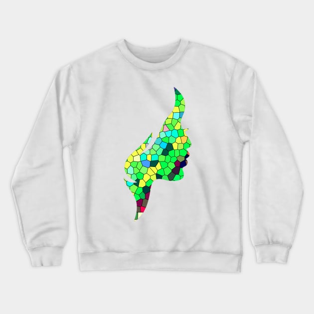 Women face stained colourful glass Crewneck Sweatshirt by Tshirtstory